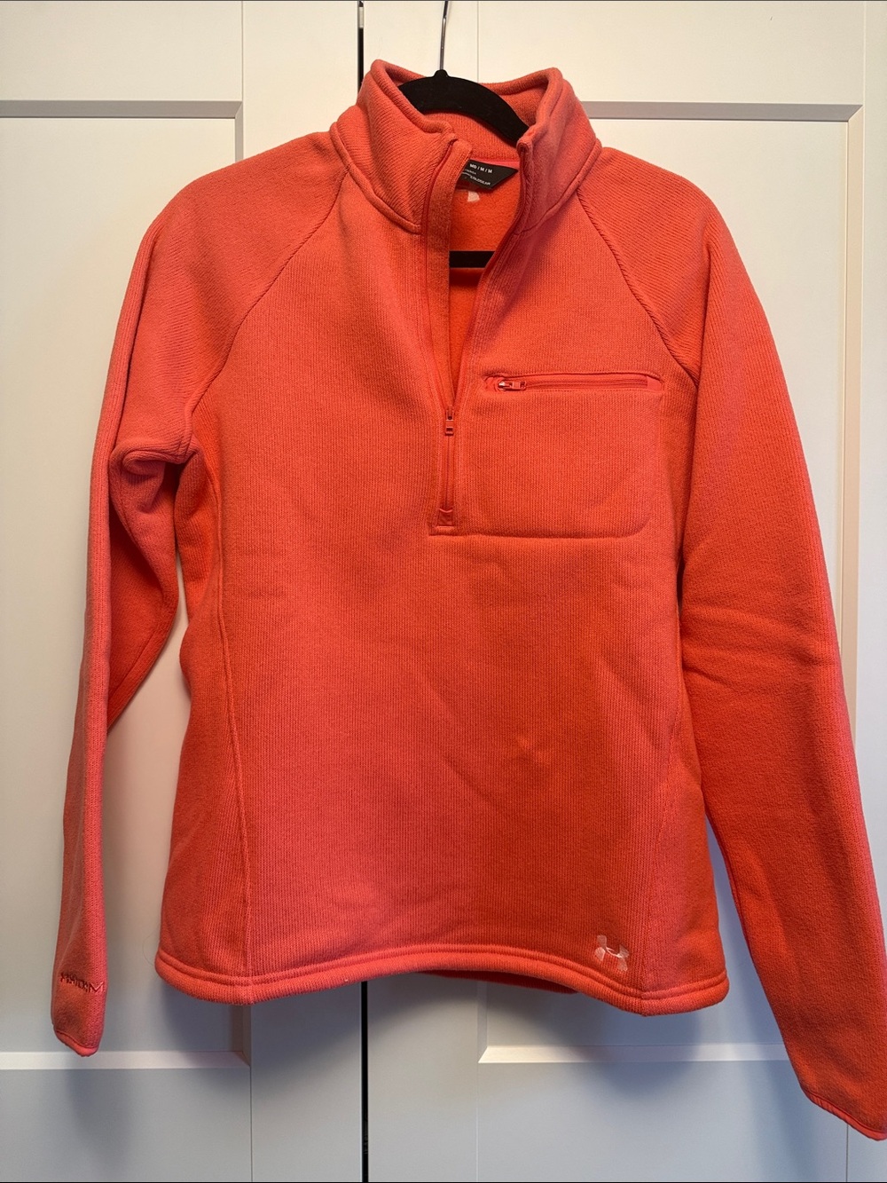 Under Armour Coral-Orange Quarter-Zip Fleece Pullover
